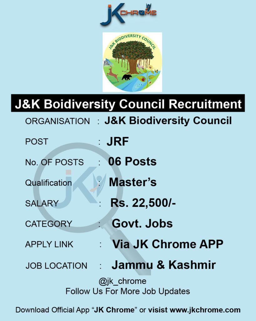 JK Biodiversity Council Jobs