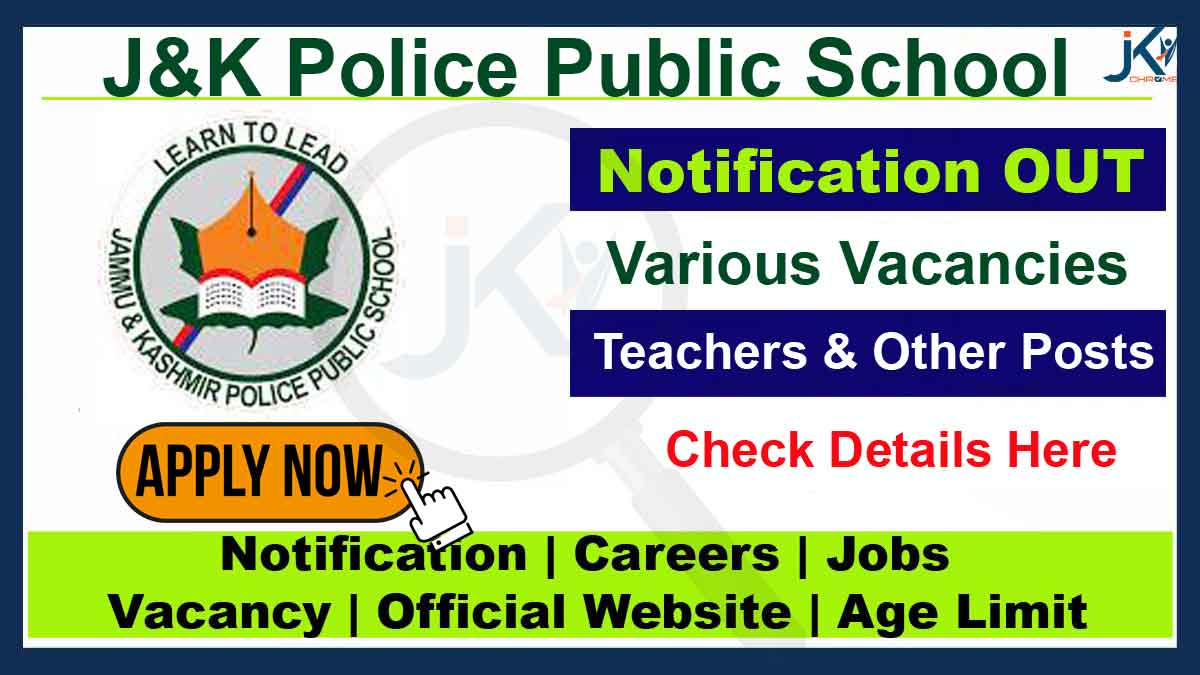 J&K Police Public School Bemina Srinagar Jobs 2023