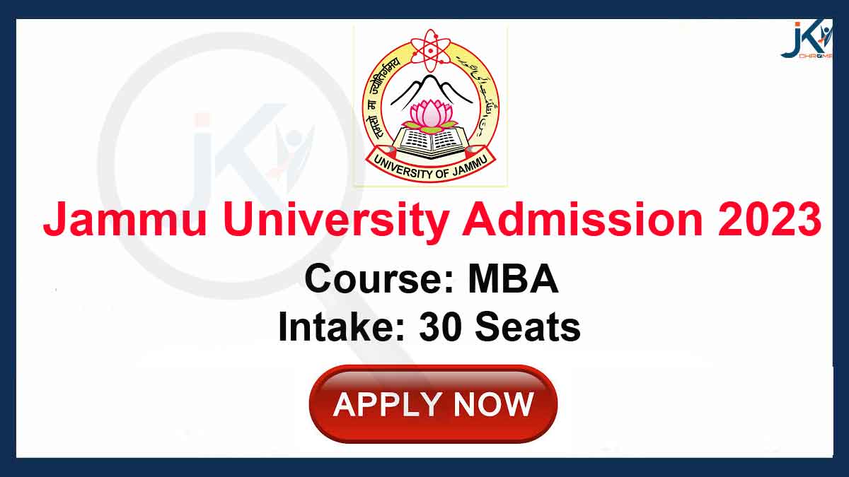 Jammu University MBA Admission 2023-25