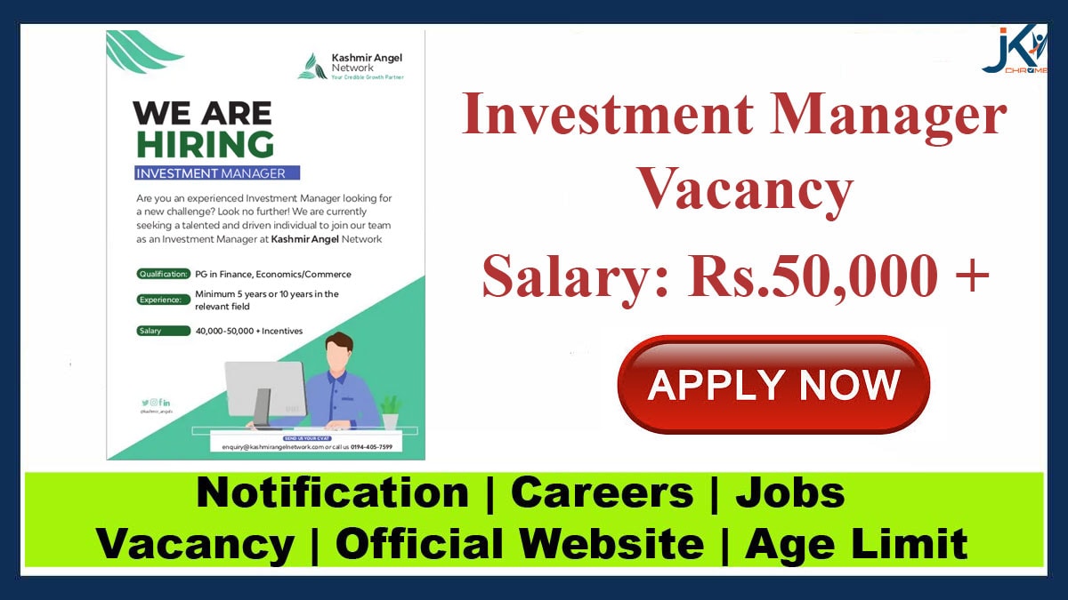 Investment Manager Job Vacancy | Salary: 50,000 + Incentives