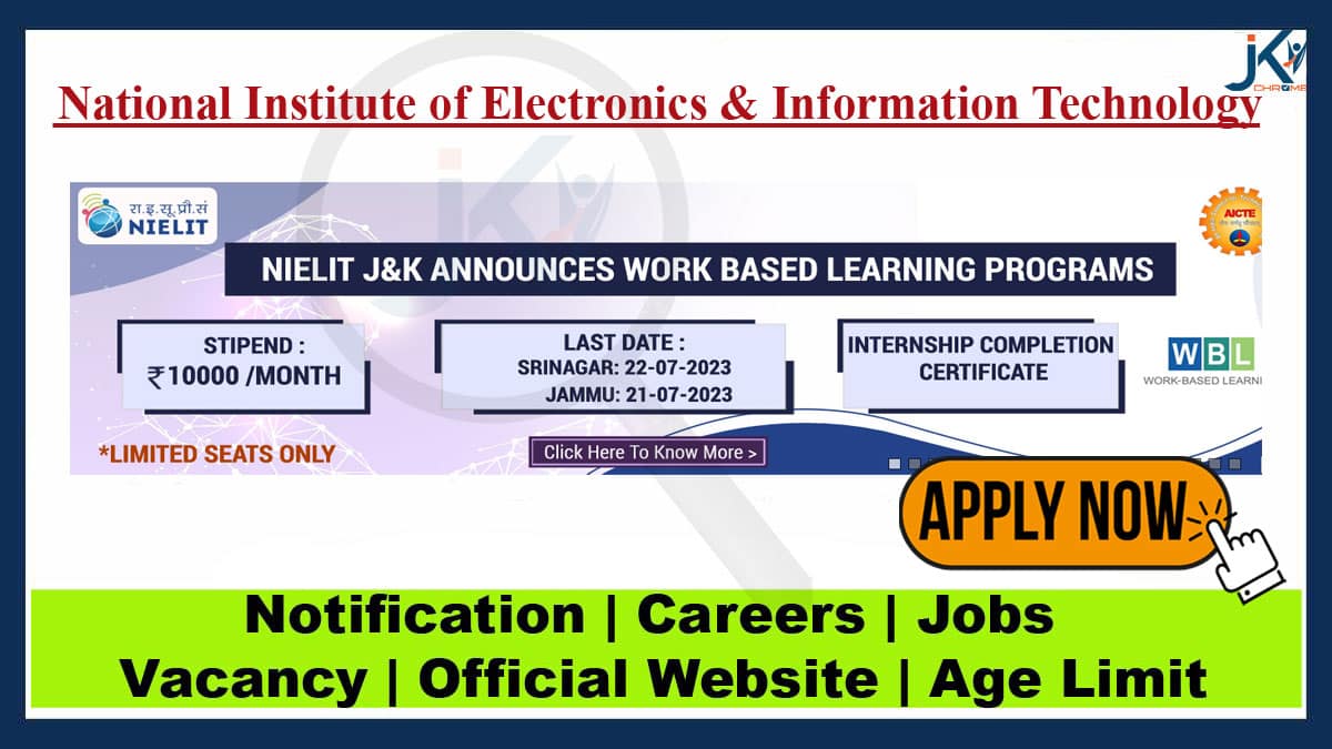Internship Posts at NIELIT Srinagar/Jammu | Stipend: 10,000 per month