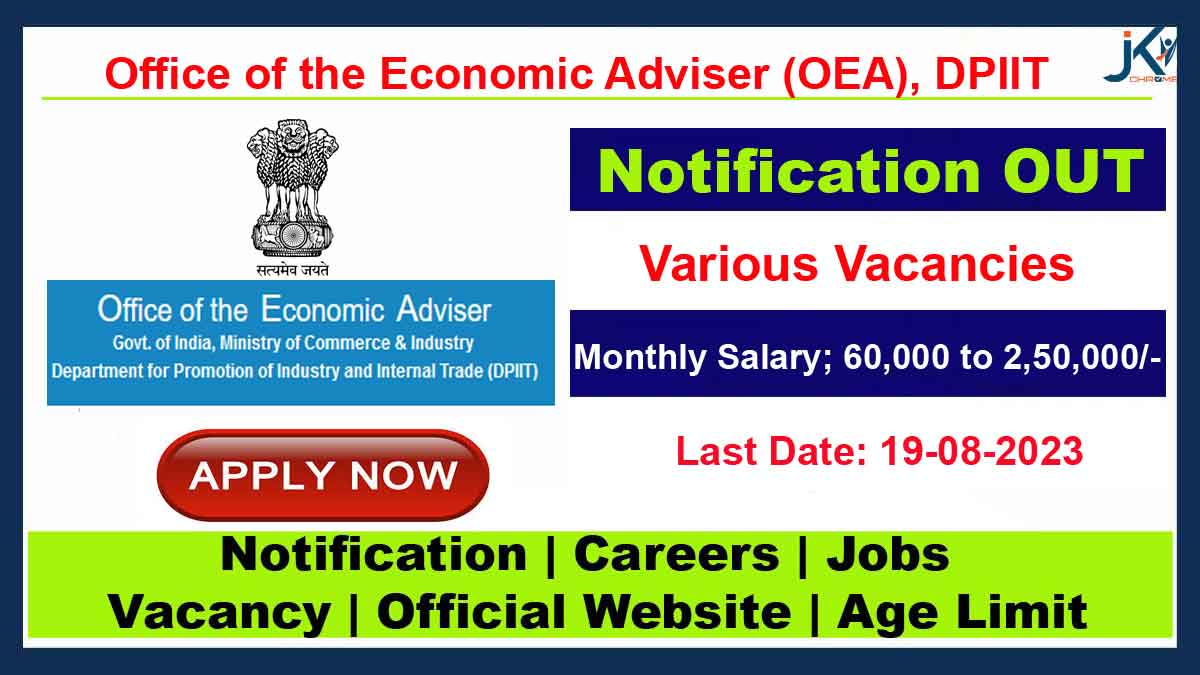 Recruitment in Office of the Economic Adviser (OEA), DPIIT