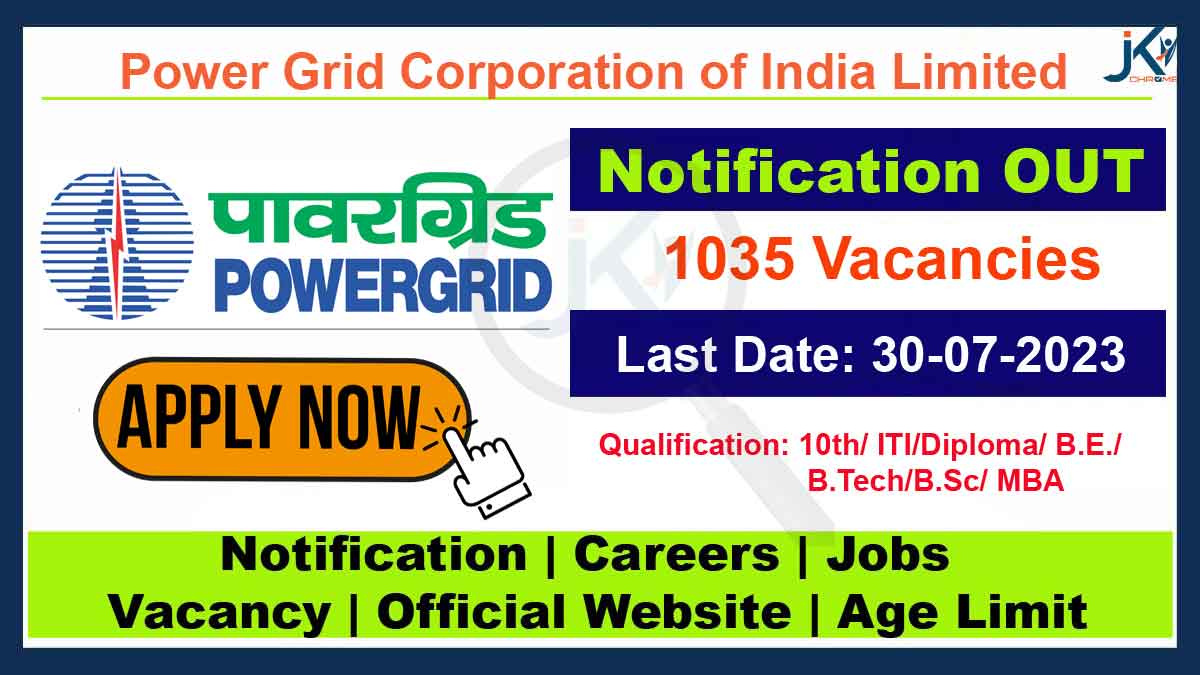 Power Grid Recruitment 2023, Apply for 1035 Posts
