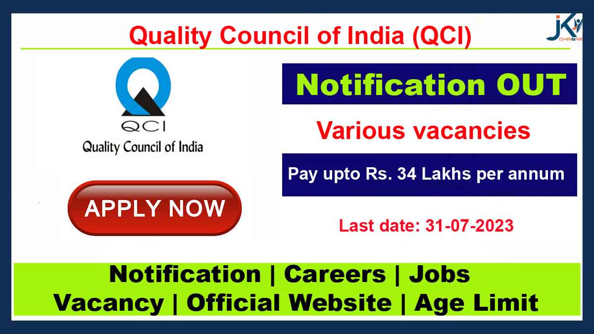 Quality Council of India Recruitment 2023, Apply Online