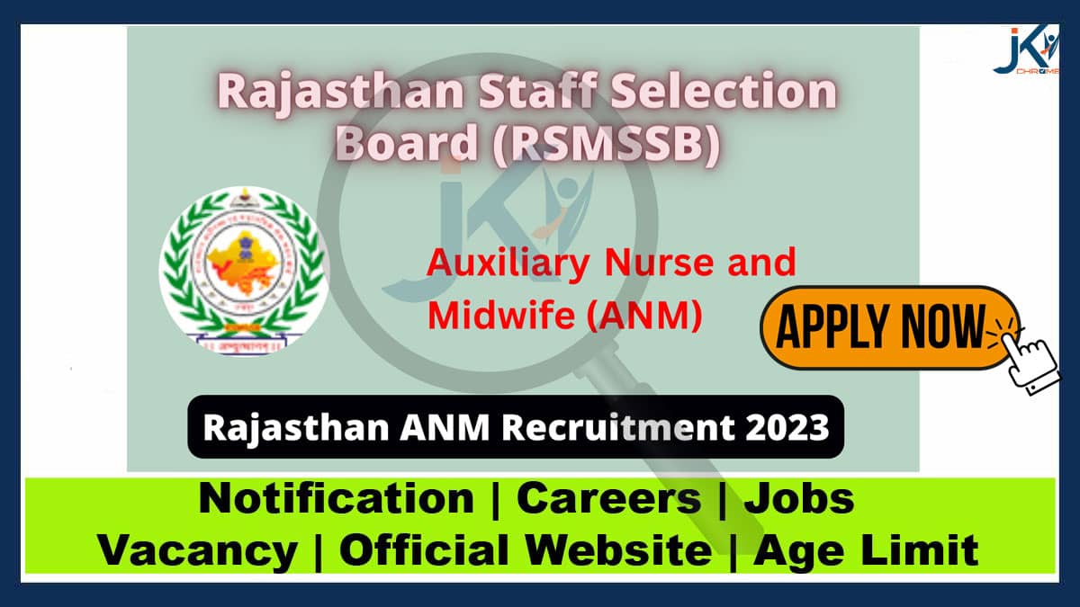 Rajasthan ANM Recruitment 2023 Notification PDF Out for 2058 Posts, Apply Online