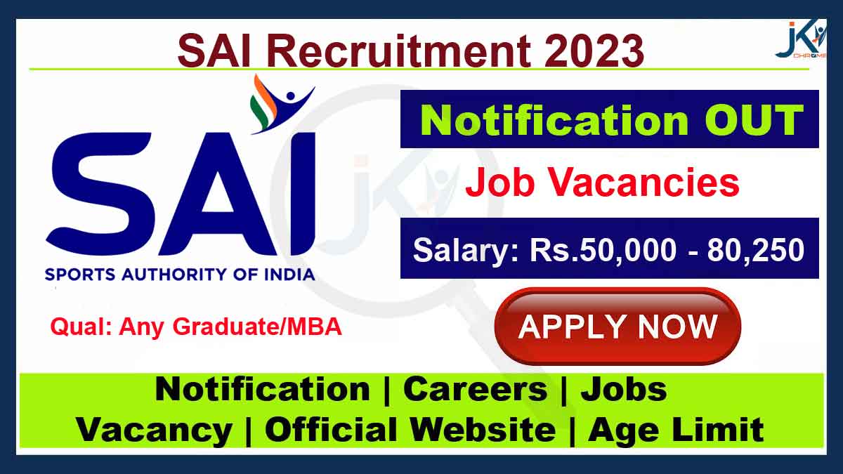 SAI Recruitment 2023 for Junior Consultant and Young Professional posts