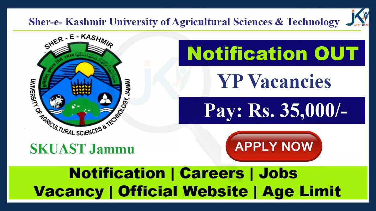 SKUAST Jammu YP Recruitment 2023