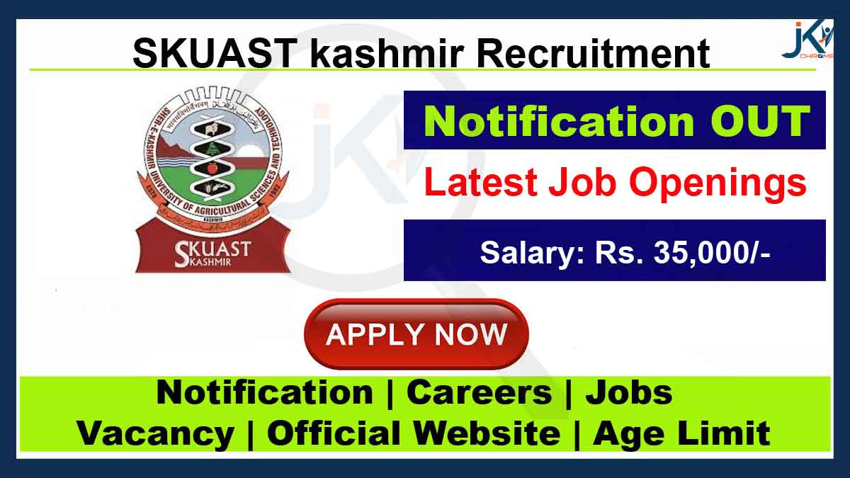 SKUAST Kashmir JRF Recruitment