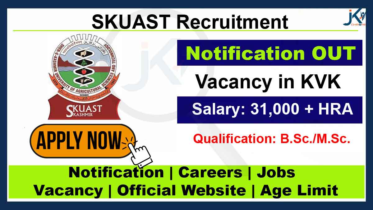 SKUAST Recruitment in KVK Pulwama