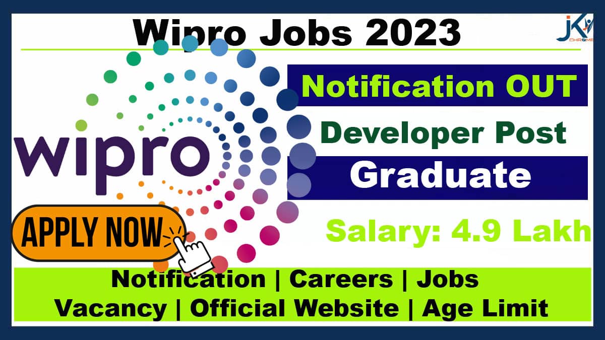 Wipro is Hiring Developer Salary 4.9 Lakh