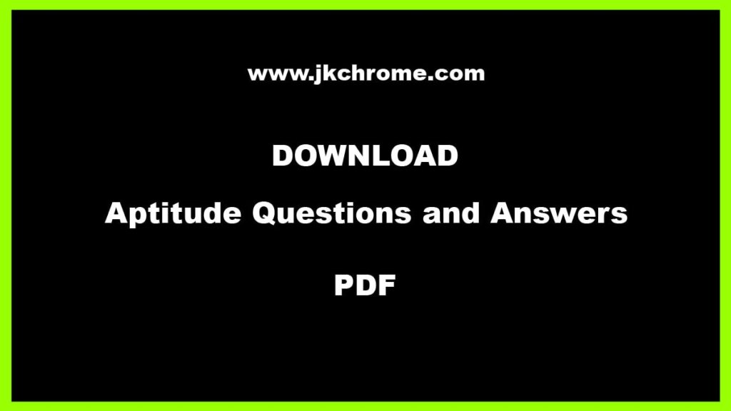 Aptitude Questions and Answers PDF | Book Bank with Model Test Papers 10000+ Solved Questions