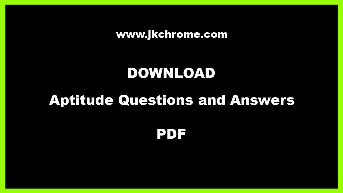 Aptitude Questions and Answers PDF | Book Bank with Model Test Papers 10000+ Solved Questions