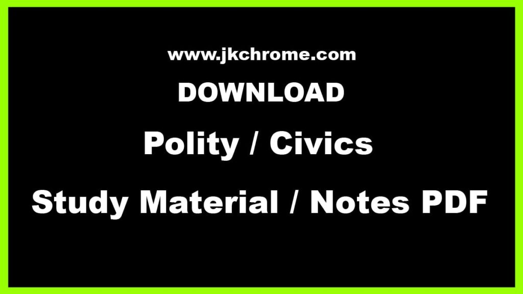 Polity Study Material PDF for Competitive Exams Preparation | Download PDF Notes Here