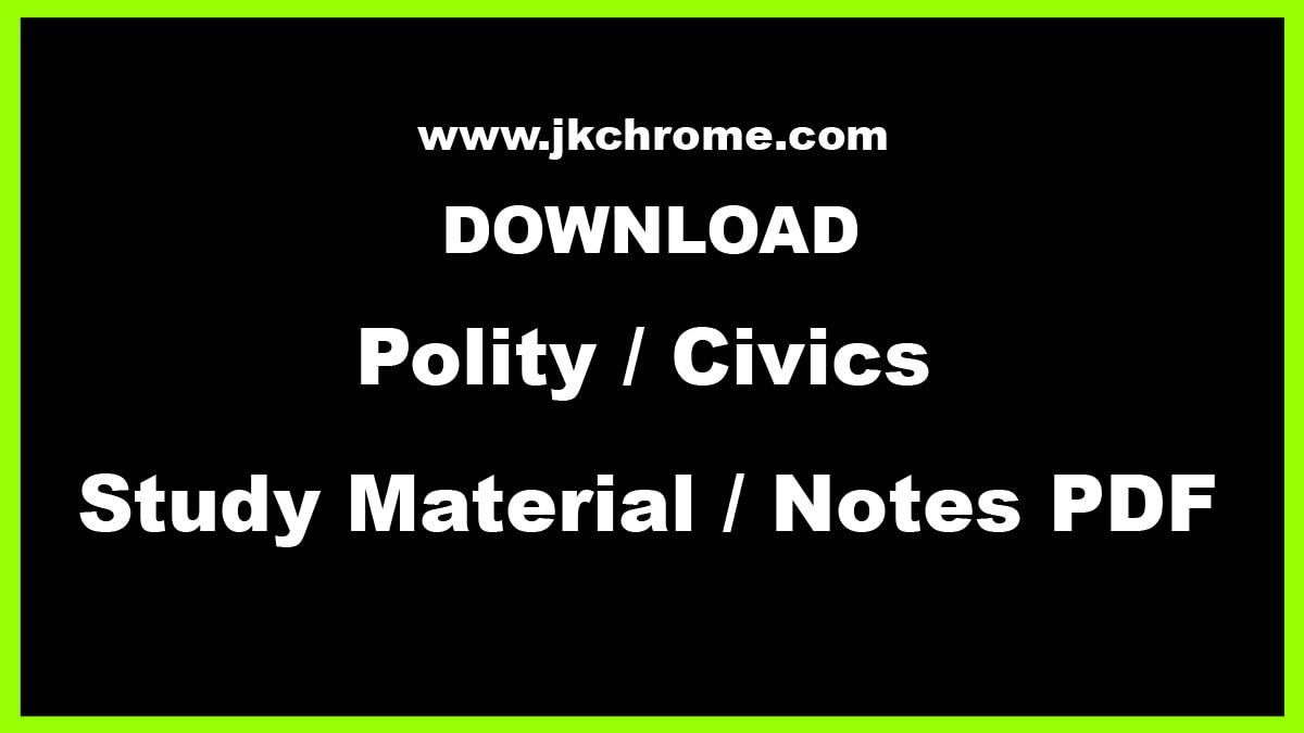 Polity Study Material PDF for Competitive Exams Preparation | Download PDF Notes Here