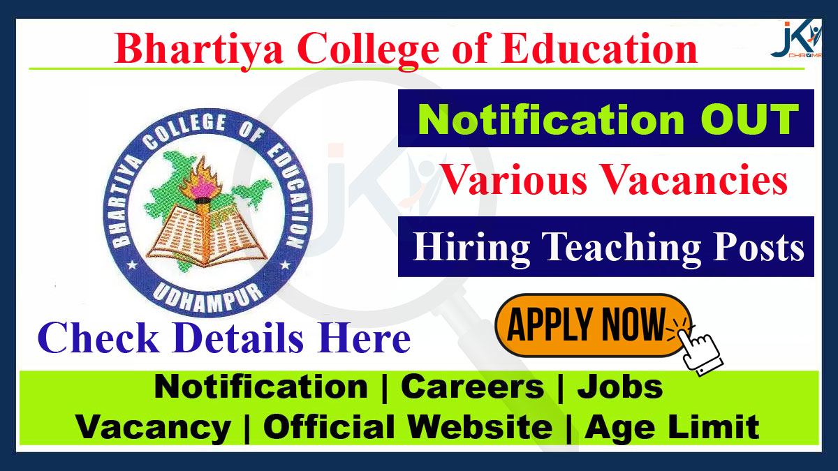 Bhartiya College of Education Job Vacancy 2023 of Teaching posts