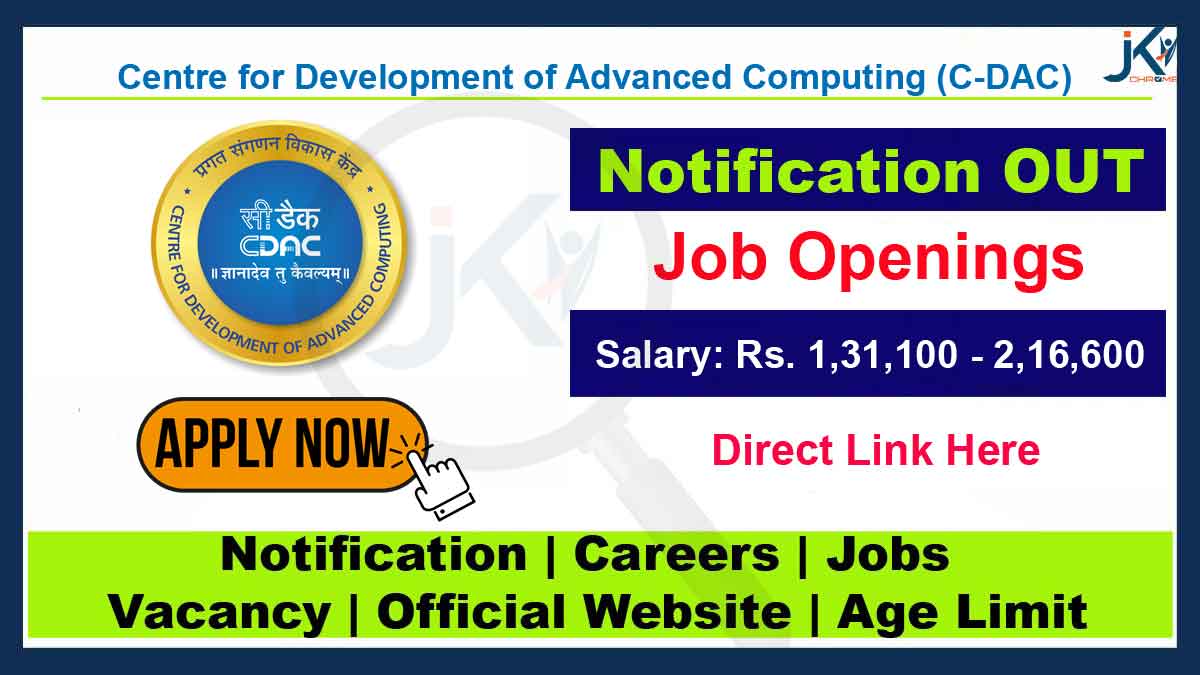 C-DAC Recruitment 2023, Check Post, Qualification and Other Details