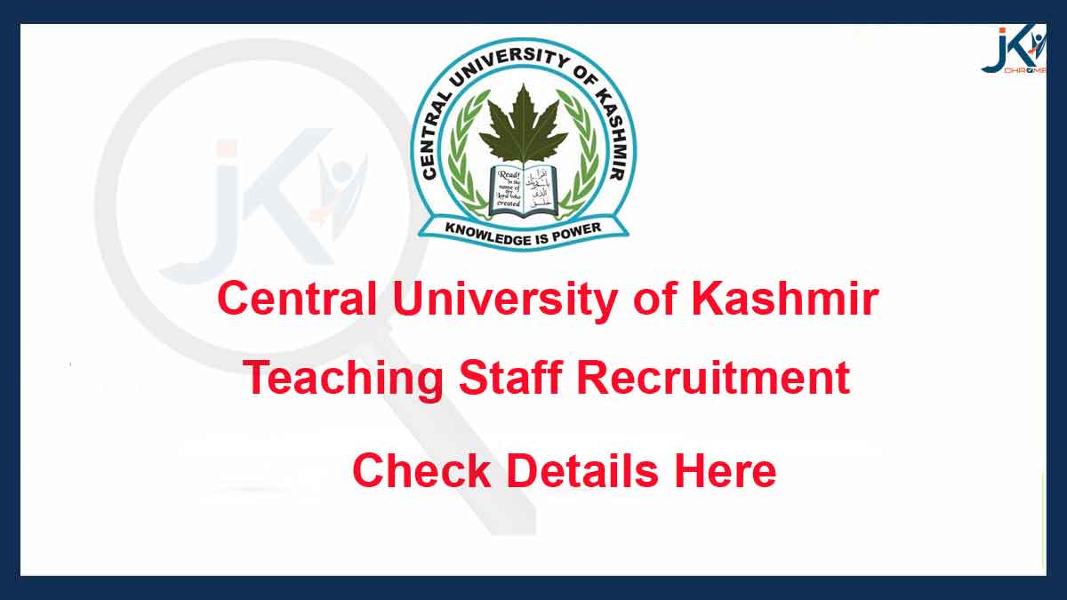 Central University Kashmir Faculty Recruitment, Important Notice