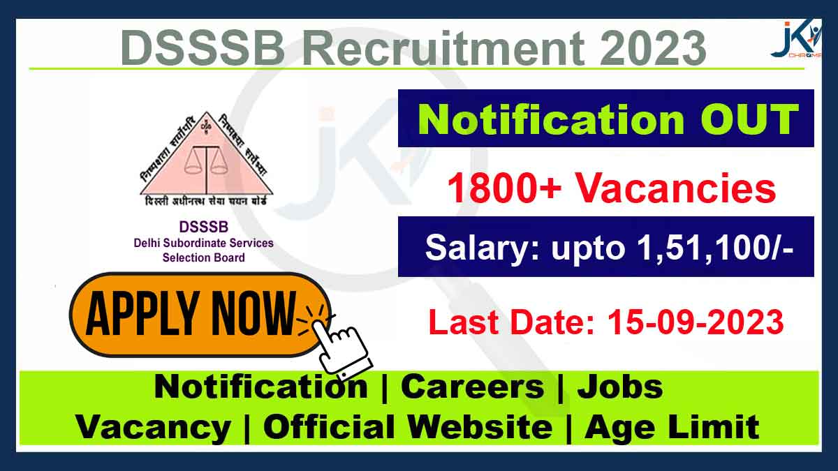 DSSSB Recruitment 2023,1841 Posts