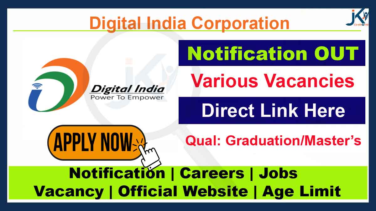 Digital India Corp Vacancy Recruitment 2023, Check Posts, Qualification and Apply Online