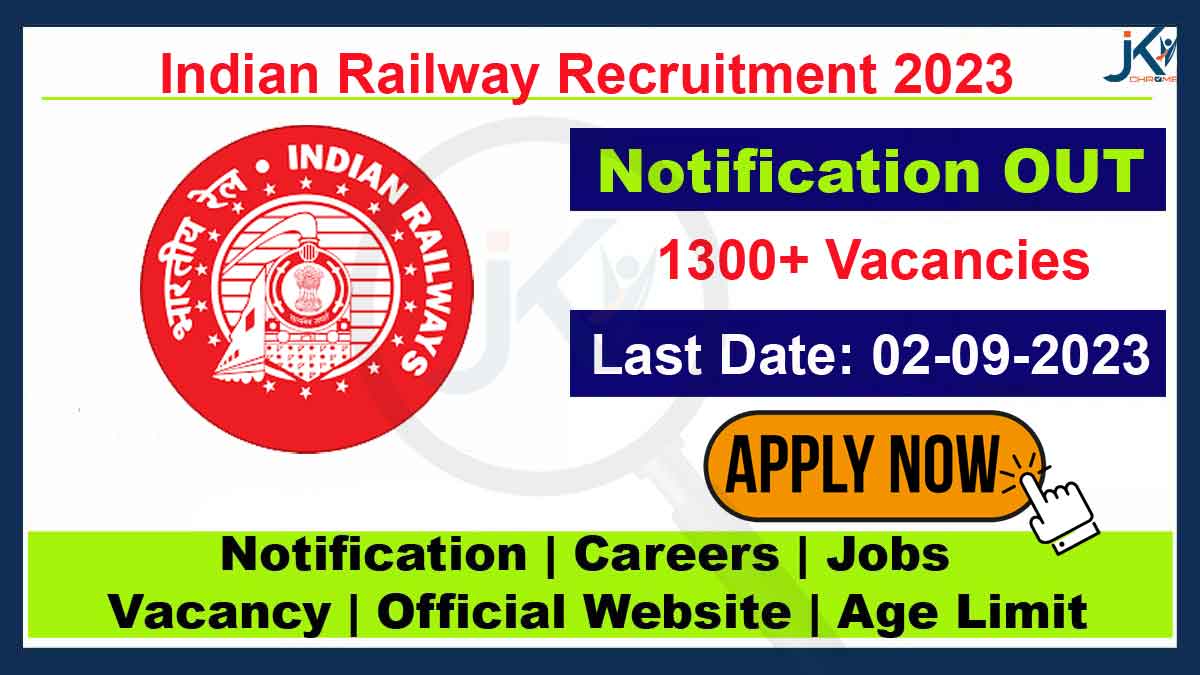 Railway Recruitment 2023, Apply Online for 1300+ Posts