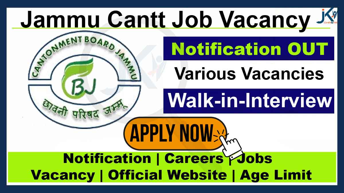 Jammu Cantt Recruitment 2023, Walk-in-interview