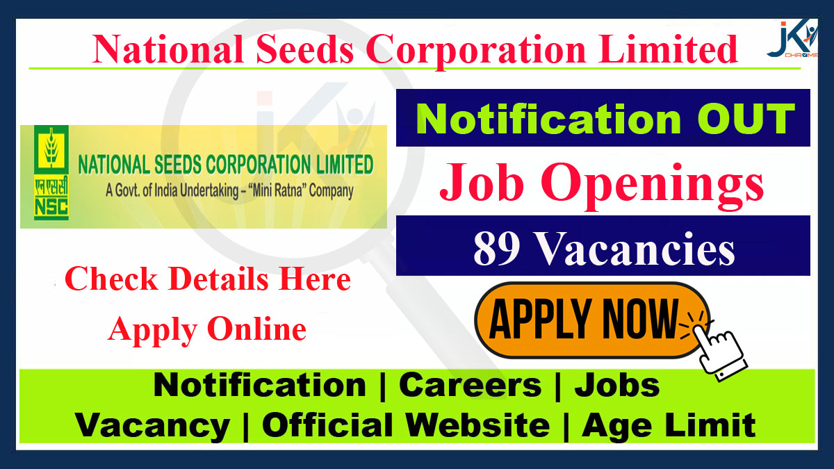 National Seeds Corporation Limited Recruitment 2023, Apply Online