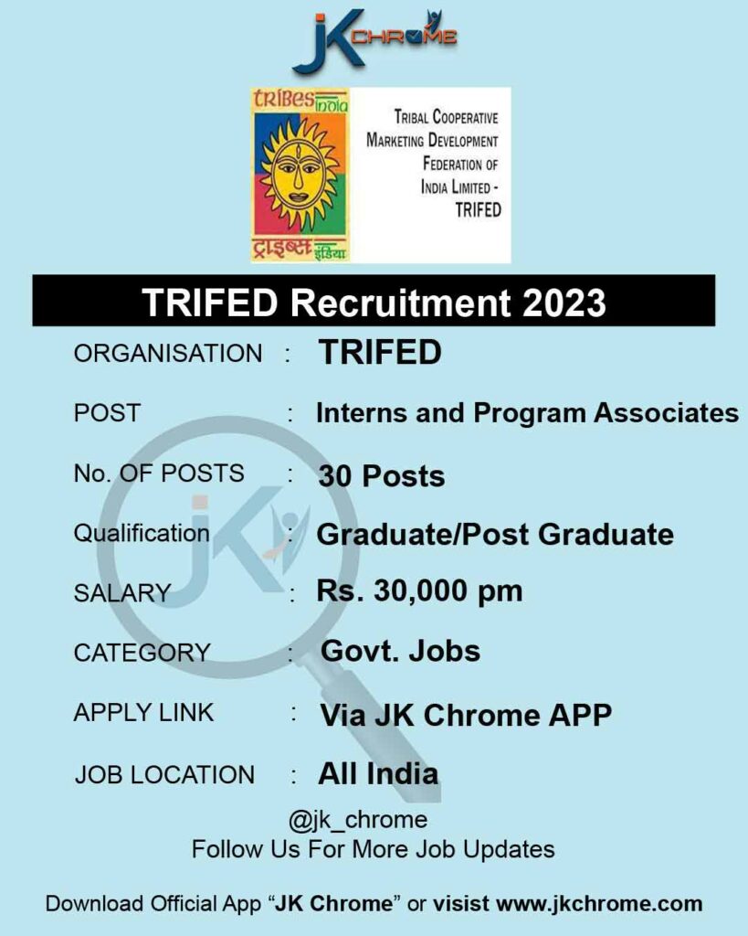 TRIFED Recruitment