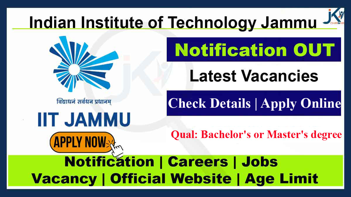 IIT Jammu Research Assistant Post Vacancy