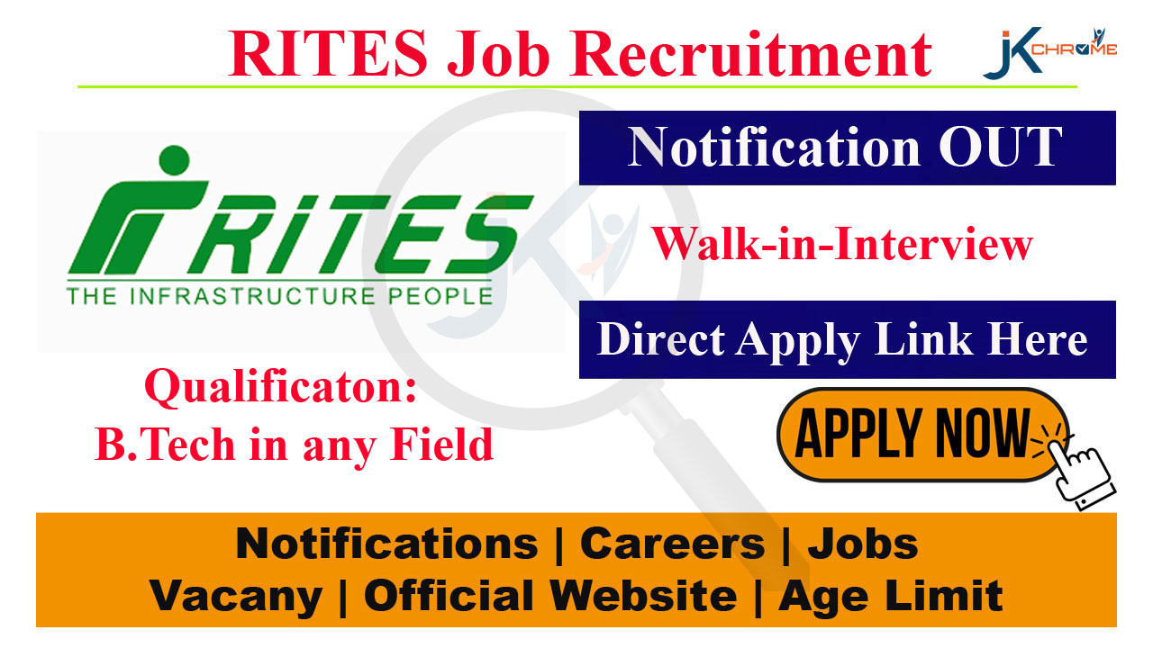 RITES Hiring Project Associate, Any Engineering Graduate can apply, Check Post Name, Eligibility and How to Apply