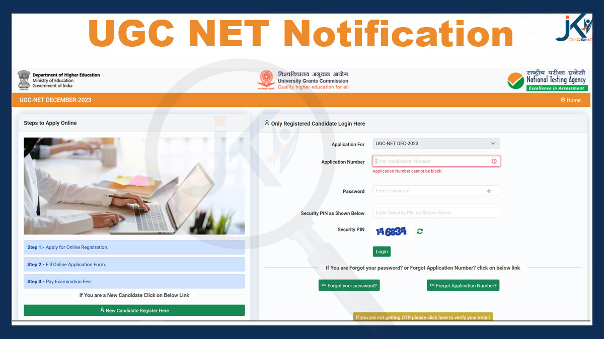 UGC NET Notification | Registration, Apply Online Here @ugcnet.nta.nic.in