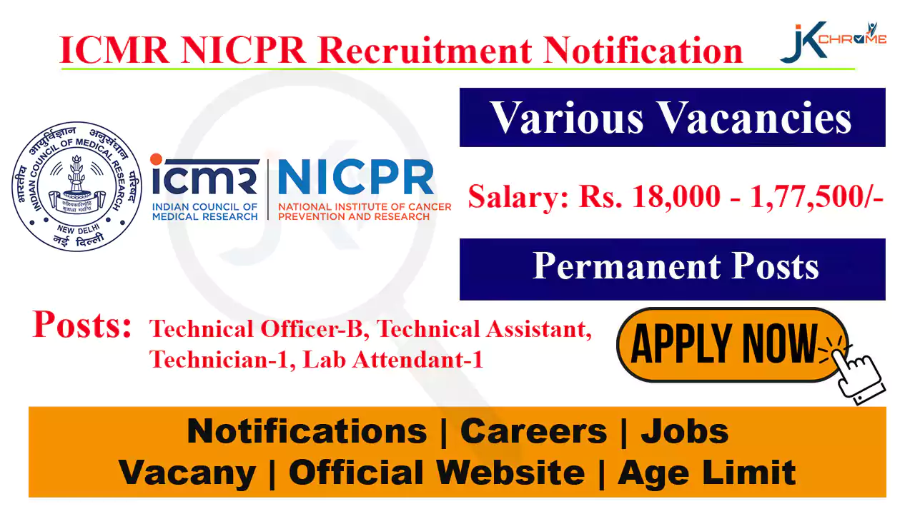 ICMR NICPR Recruitment Notification 2023 for 28 Technical posts