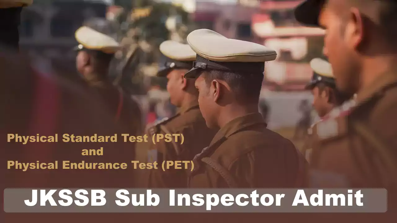 JKSSB Admit Card for Sub-Inspector Exam