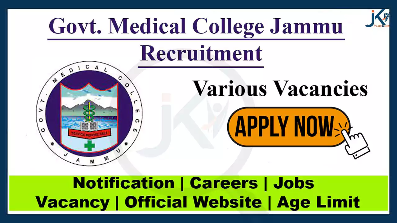GMC Jammu Recruitment, Hiring Faculty