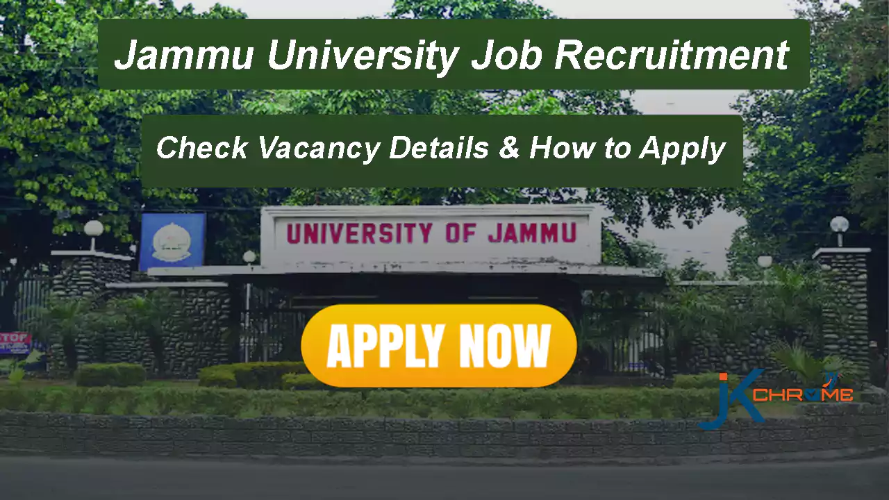 Jammu University Job Vacancy Recruitment, Various Posts