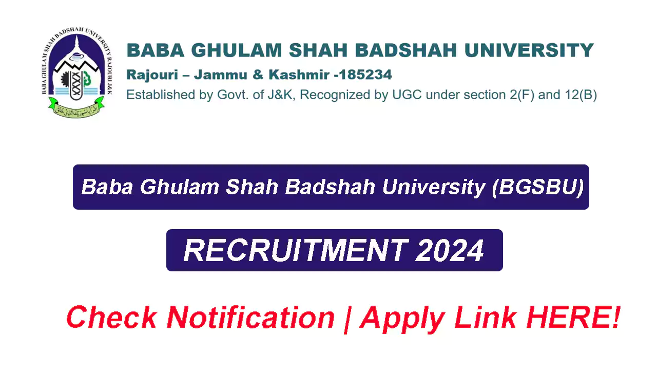 BGSBU Recruitment 2024