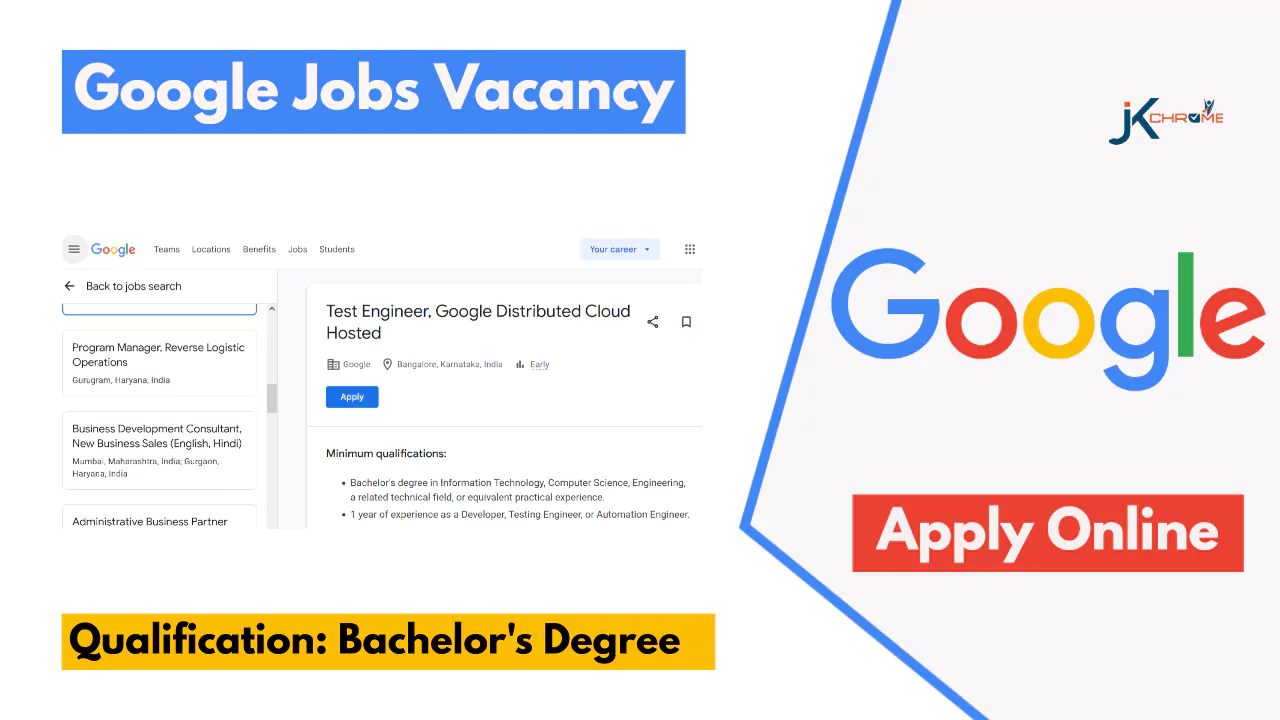 B.Tech Graduate Vacancy at Google