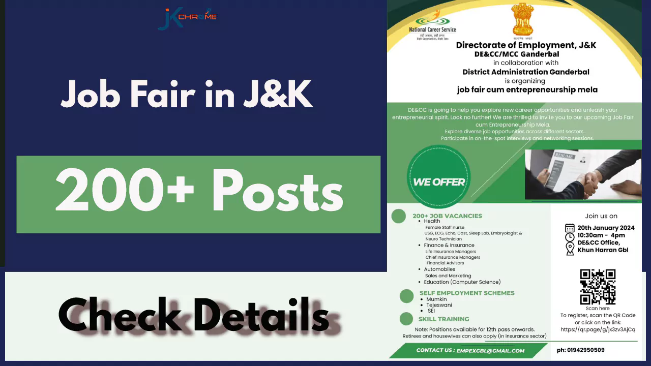 200+ Posts — Job Fair in J&K