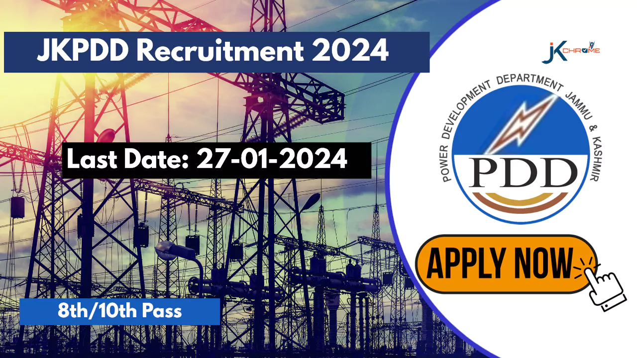 J&K PDD Jobs Recruitment 2024 for Wiremen