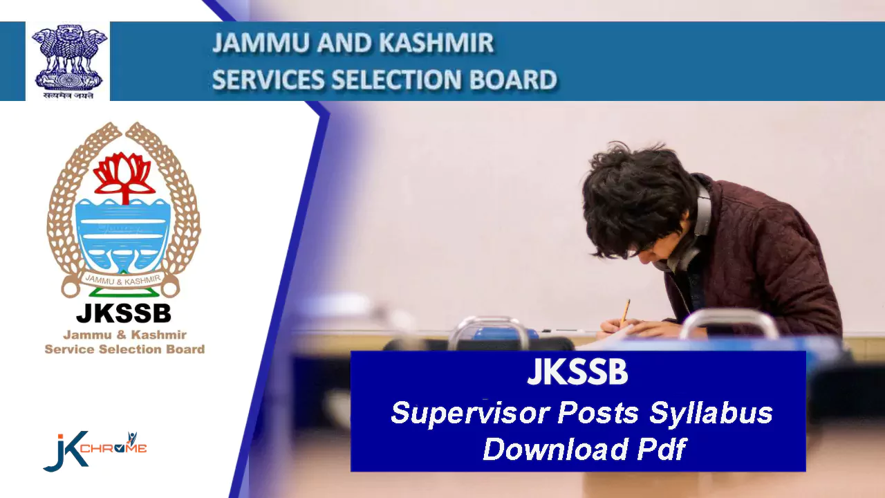 JKSSB Supervisor Syllabus 2024 | Download Pdf