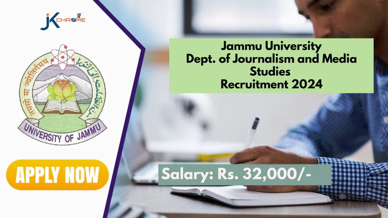 Jammu University Dept. of Journalism and Media Studies Jobs 2024