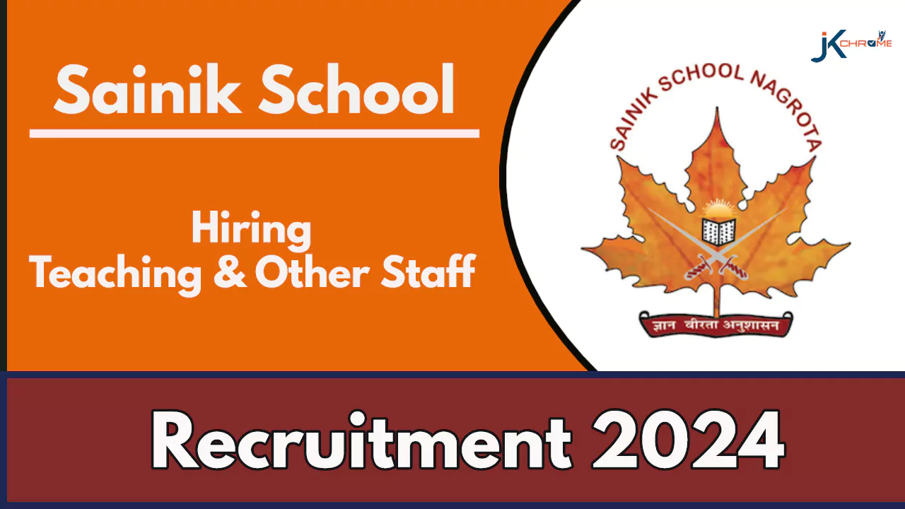 Teaching, Non Teaching Staff — Sainik School Nagrota Recruitment 2024