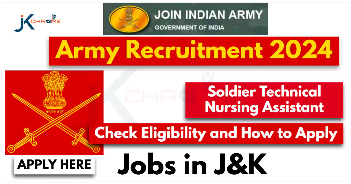Army Recruitment 2024 in J&K; Check Details and Apply