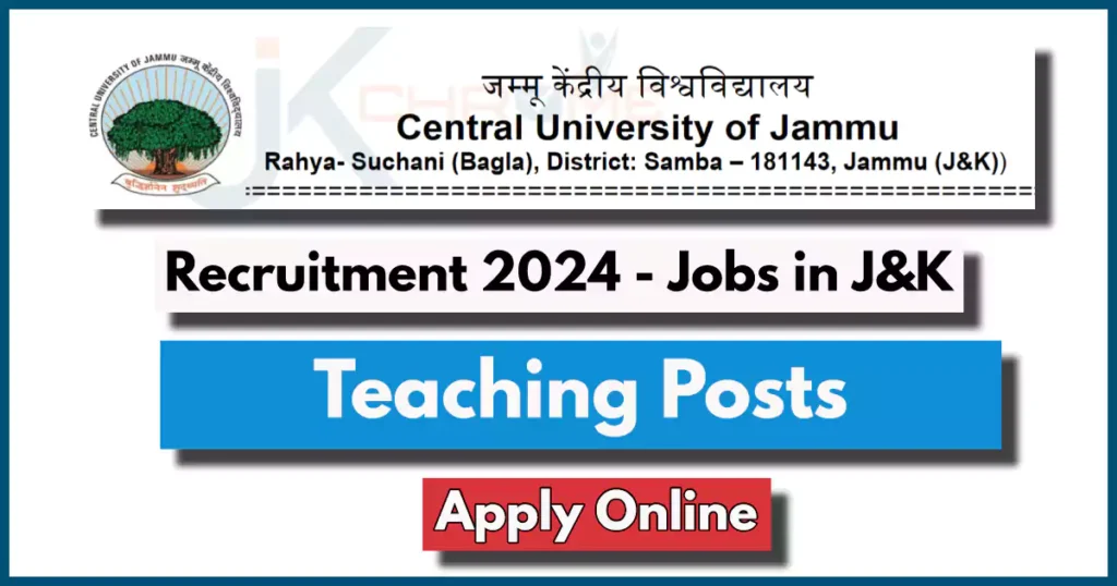 Professor, Associate Professor & Assistant Professor Posts in Central University of Jammu