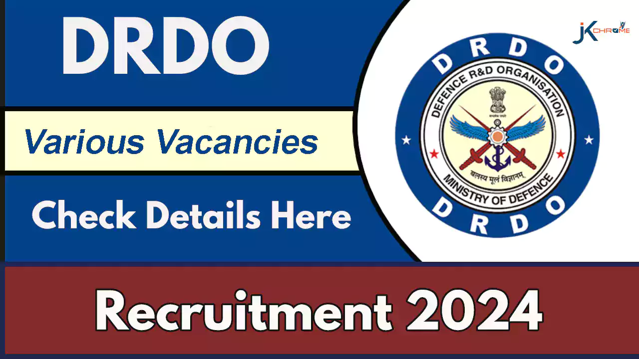 DRDO JRF Recruitment 2024; 13 Posts