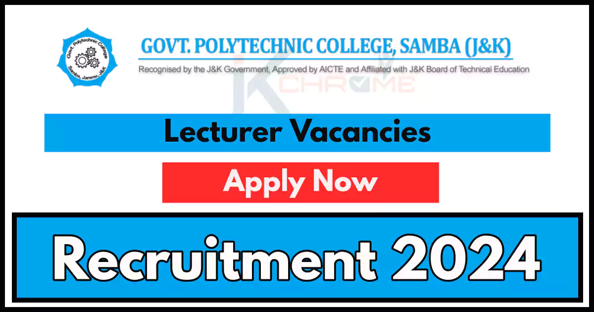 Guest Lecturer Jobs in Govt. Polytechnic Samba 2024