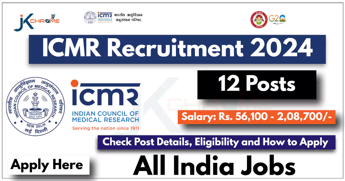 ICMR Recruitment 2024 Notification Out, Check Eligibility Criteria and How to Apply