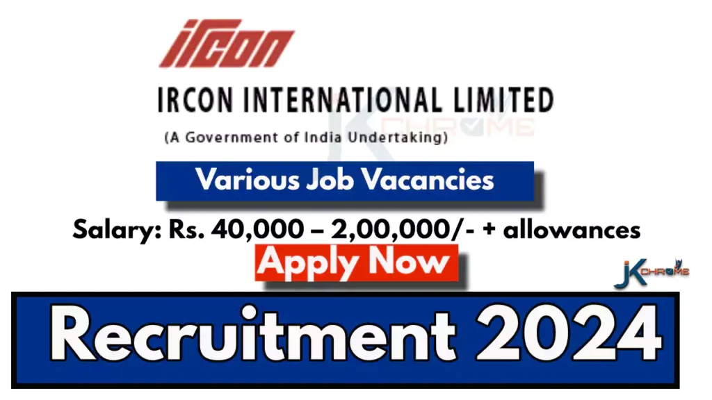 IRCON Recruitment 2024 for Executive Posts