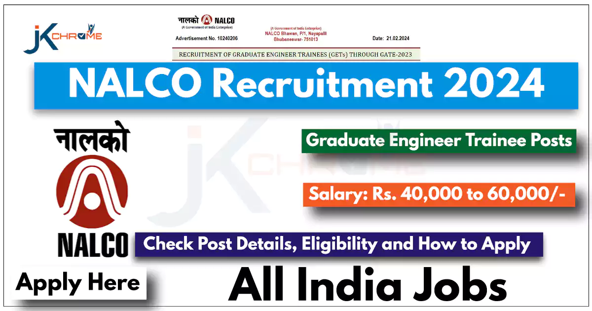NALCO Engineer Trainee Recruitment 2024 Notification Out; Check Details and How to Apply