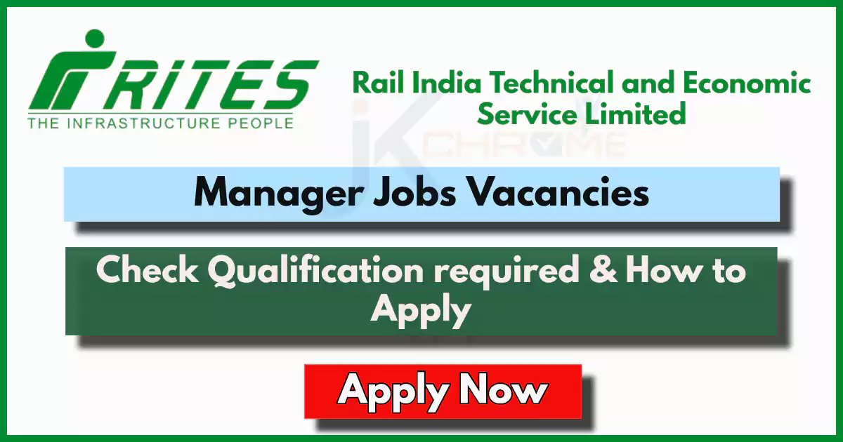 Manager Job Vacancies at RITES Limited
