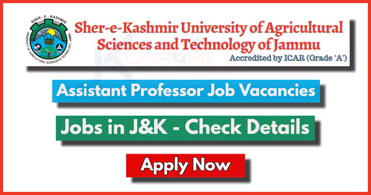 SKUAST Jammu Assistant Professor Job Vacancies 2024